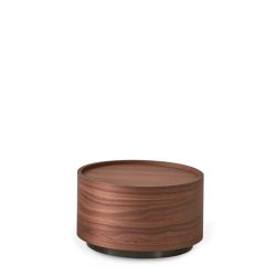 ATLANTE 2 DRWRS NIGHTSTAND  - WALNUT/CALACATTA MARBLE GLASS