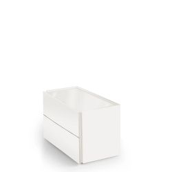 ATLANTE 2 DRWRS NIGHTSTAND  - WHITE MATT AND HIGH GLOSS LACQUER GLASS