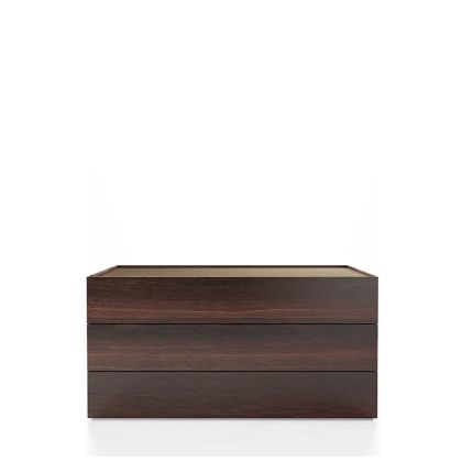 ATLANTE 3 DRWRS DRESSER - BURNT OAK/BRONZE GLASS