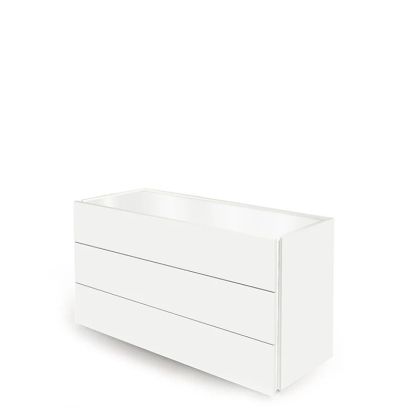 ATLANTE 3 DRWRS DRESSER MATT - WHITE MATT AND HIGH GLOSS LACQUER GLASS