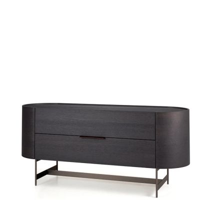 DEDALO 2 DRWRS DRESSER  - GREY OAK/TITANIUM BASE