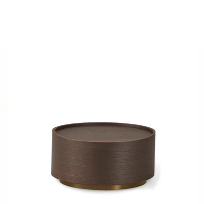 DEDALO ROUND NIGHTSTAND- BURNT OAK/HG BRONZE