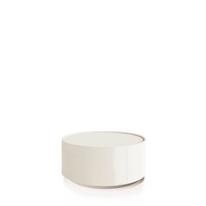 DEDALO ROUND NIGHTSTAND STACKABLE - WHITE HIGH GLOSS