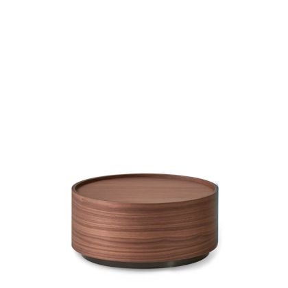 DEDALO ROUND NIGHTSTAND STACKABLE - WALNUT/HG TITANIUM