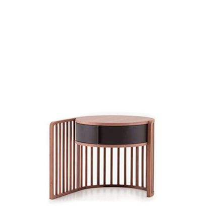 PALU' LT 1 DRWR NIGHTSTAND WALNUT/DARK BROWN MORO HARD LEATHER