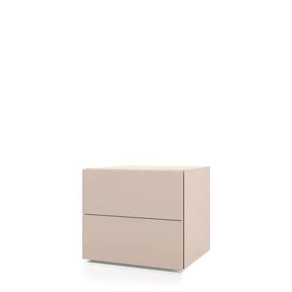 PEOPLE 2 DRWRS NIGHTSTAND - BEIGE SETA MATT LACQUER