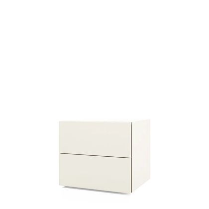 PEOPLE 2 DRWRS NIGHTSTAND - WHITE MATT LACQUER