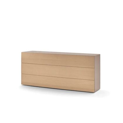 PEOPLE 3 DRWRS DRESSER - MATT ECRU MEDIUM BEIGE STRUCTURE/BLEACHED ASH FRONTS