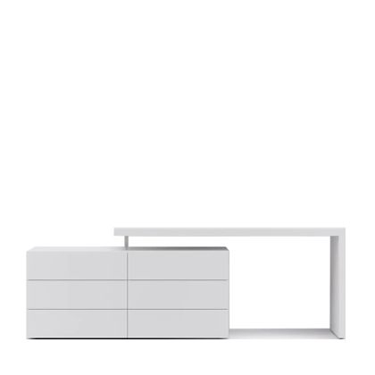 PEOPLE/DOMINO DESK+DRESSER  - WHITE MATT LACQUER
