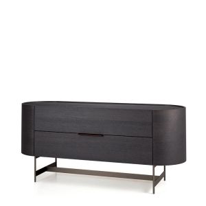 DEDALO 2 DRWRS DRESSER  - GREY OAK/TITANIUM BASE