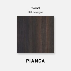 DEDALO 3 DRWRS DRESSER  - BURNT OAK/BRONZE GLOSSY PLINTH/BROWN HARD LEATHER HANDLE