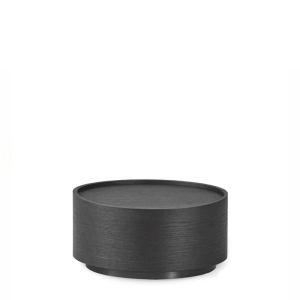 DEDALO ROUND NIGHTSTAND - DARK GREY ASH/TITANIUM