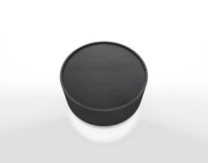 DEDALO ROUND NIGHTSTAND - GREY OAK/TITANIUM