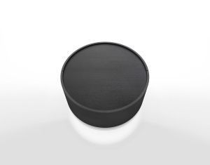 DEDALO ROUND NIGHTSTAND STACKABLE - DARK GREY ASH/TITANIUM