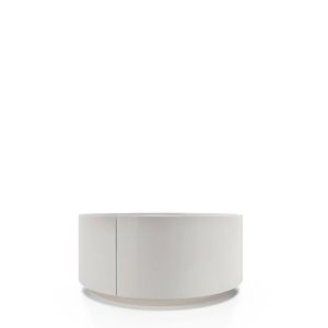 DEDALO ROUND NIGHTSTAND STACKABLE - WHITE HIGH GLOSS