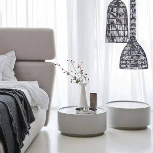 DEDALO ROUND NIGHTSTAND STACKABLE - WHITE HIGH GLOSS