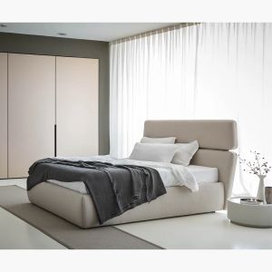 DEDALO ROUND NIGHTSTAND STACKABLE - LIGHT GREY MATT LACQUER