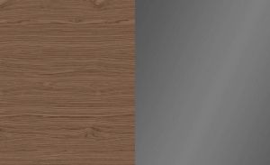 DEDALO ROUND NIGHTSTAND STACKABLE - WALNUT/HG TITANIUM