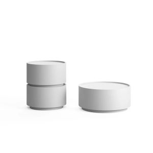 DEDALO ROUND NIGHTSTSTAND STACKABLE - HG WHITE