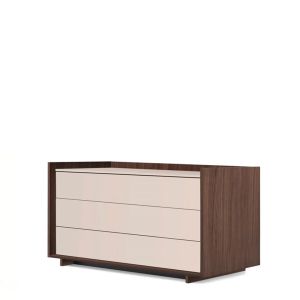 KYOTO 3 DRWERS DRESSER - WALNUT/BEIGE SETA