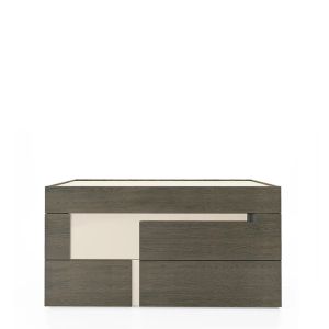 LOGOS 3 DRWRS DRESSER - SMOKED OAK/SETA BEIGE/TITANIUM