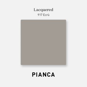 NORMA NIGHSTAND - ECRU' (MEDIUM BEIGE) MATT LACQUER/MATT CHAMPAGNE METAL BASE