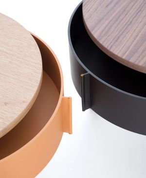 PALU' 1 RT DRWR NIGHTSTAND - NATURAL ASH/ORANGE HERMES HARD LEATHER