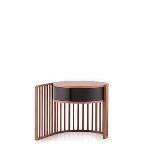 PALU' LT 1 DRWR NIGHTSTAND WALNUT/DARK BROWN MORO HARD LEATHER