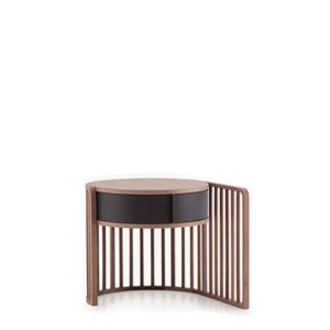 PALU' RT 1 DRWR NIGHTSTAND - WALNUT/DARK BROWN MORO HARD LEATHER