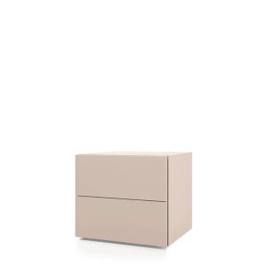 PEOPLE 2 DRWRS NIGHTSTAND  BEIGE SETA MATT LACQUER