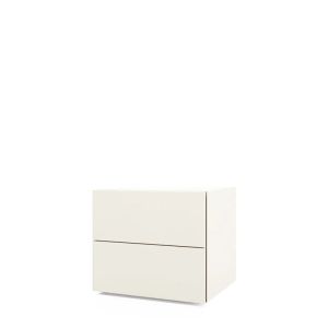 PEOPLE 2 DRWRS NIGHTSTAND  - WHITE MATT LACQUER