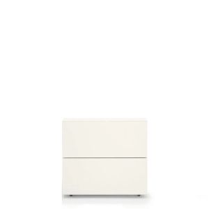 PEOPLE 2 DRWRS NIGHTSTAND  - WHITE MATT LACQUER