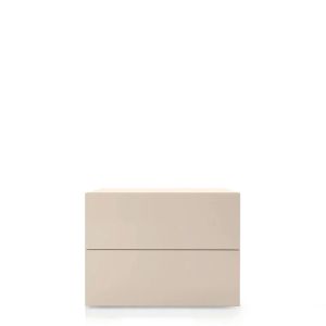 PEOPLE 2 DRWRS NIGHTSTAND - BEIGE SETA MATT LACQUER
