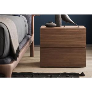 PEOPLE 2 DRWRS NIGHTSTAND - BEIGE SETA MATT LACQUER
