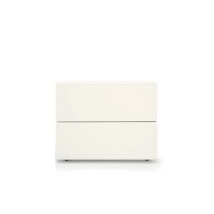PEOPLE 2 DRWRS NIGHTSTAND - WHITE MATT LACQUER