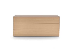 PEOPLE 3 DRWRS DRESSER - MATT ECRU MEDIUM BEIGE STRUCTURE/BLEACHED ASH FRONTS