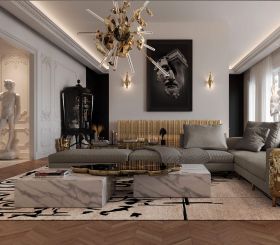 NAVARRA BLACK WHITE CENTER TABLE