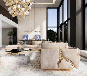 NAVARRA BLACK WHITE CENTER TABLE