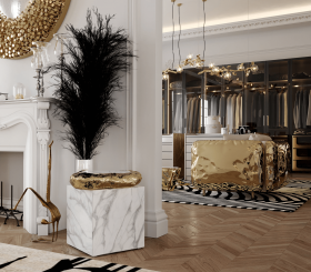 STONEHENGE CARRARA SIDE TABLE